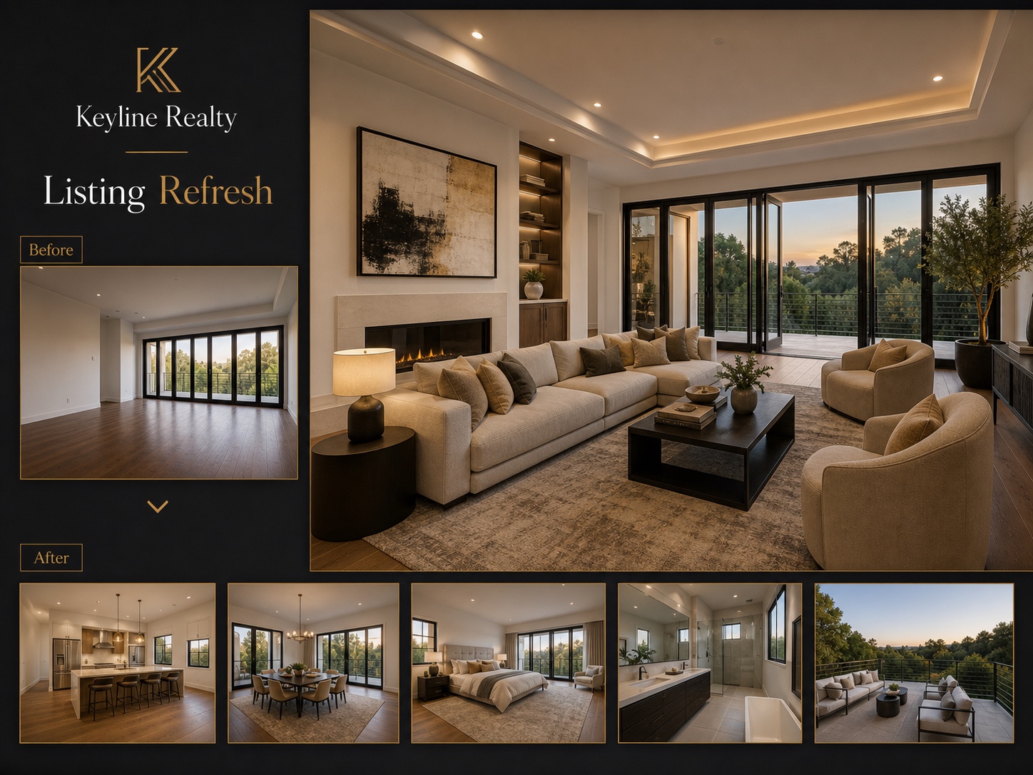 Finished Keyline Realty polished luxury listing board